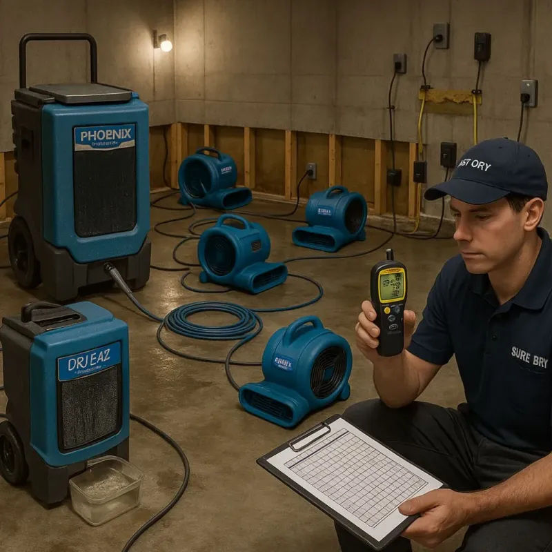 Structural Drying and Dehumidification process in Centerville, PA
